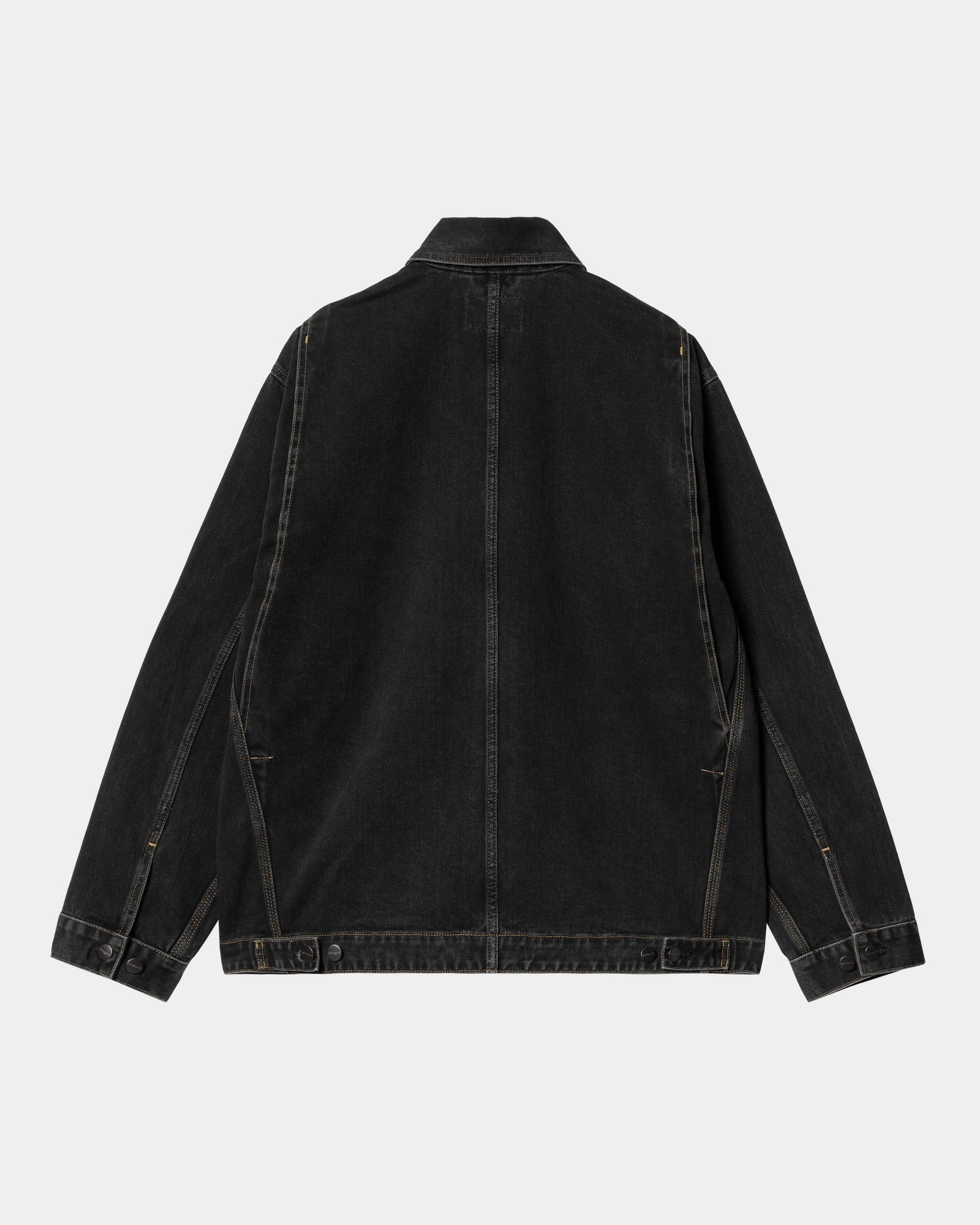 OG Double Front Jacket - Black Stone Washed Denim Jacket for Men & Women | Vintage Style Outerwear for Casual Wear, Street Fashion & Fall Layering