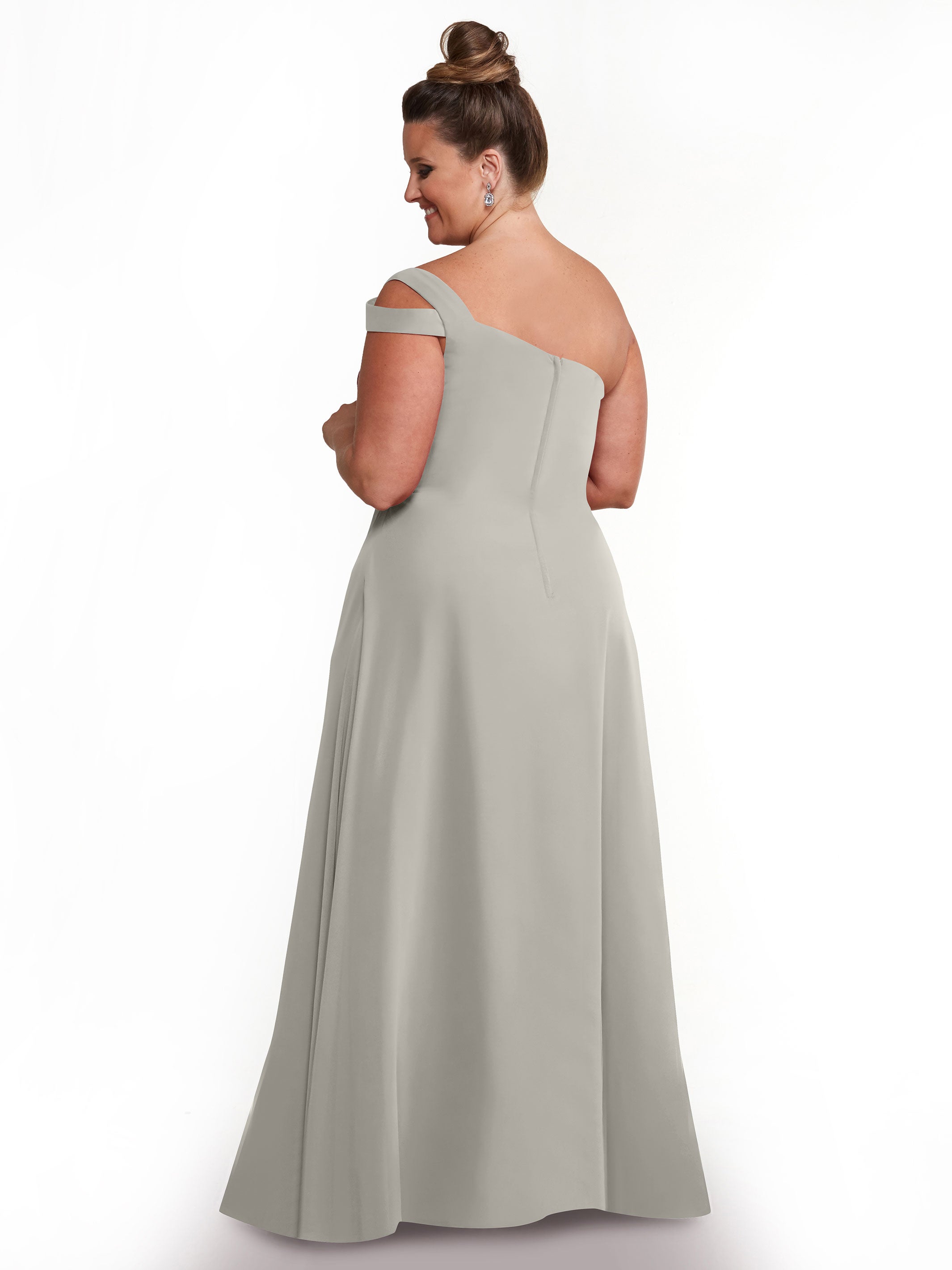Elegant 80139 Chiffon A-Line One Shoulder Bridesmaid Dress with High Slit - Perfect for Weddings, Proms & Formal Events