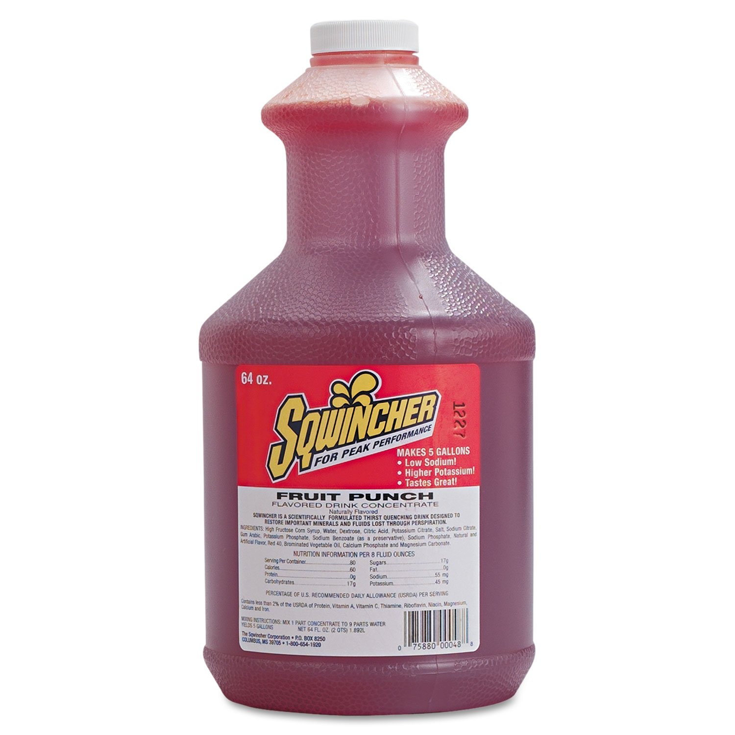 Sqwincher 030325FP Electrolyte Drink Concentrate - Fruit Punch Flavor, 64oz Bottle (6 Pack) - Hydration for Athletes, Outdoor Activities & Workouts