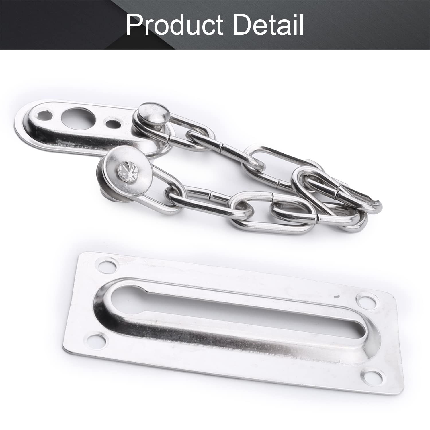 MroMax Home Security Door Guard - Heavy Duty Cold Rolled Steel Burglarproof Chain Lock for Enhanced Door Protection (Silver, 1-Pack) | Ideal for Apartments, Houses & Rental Properties