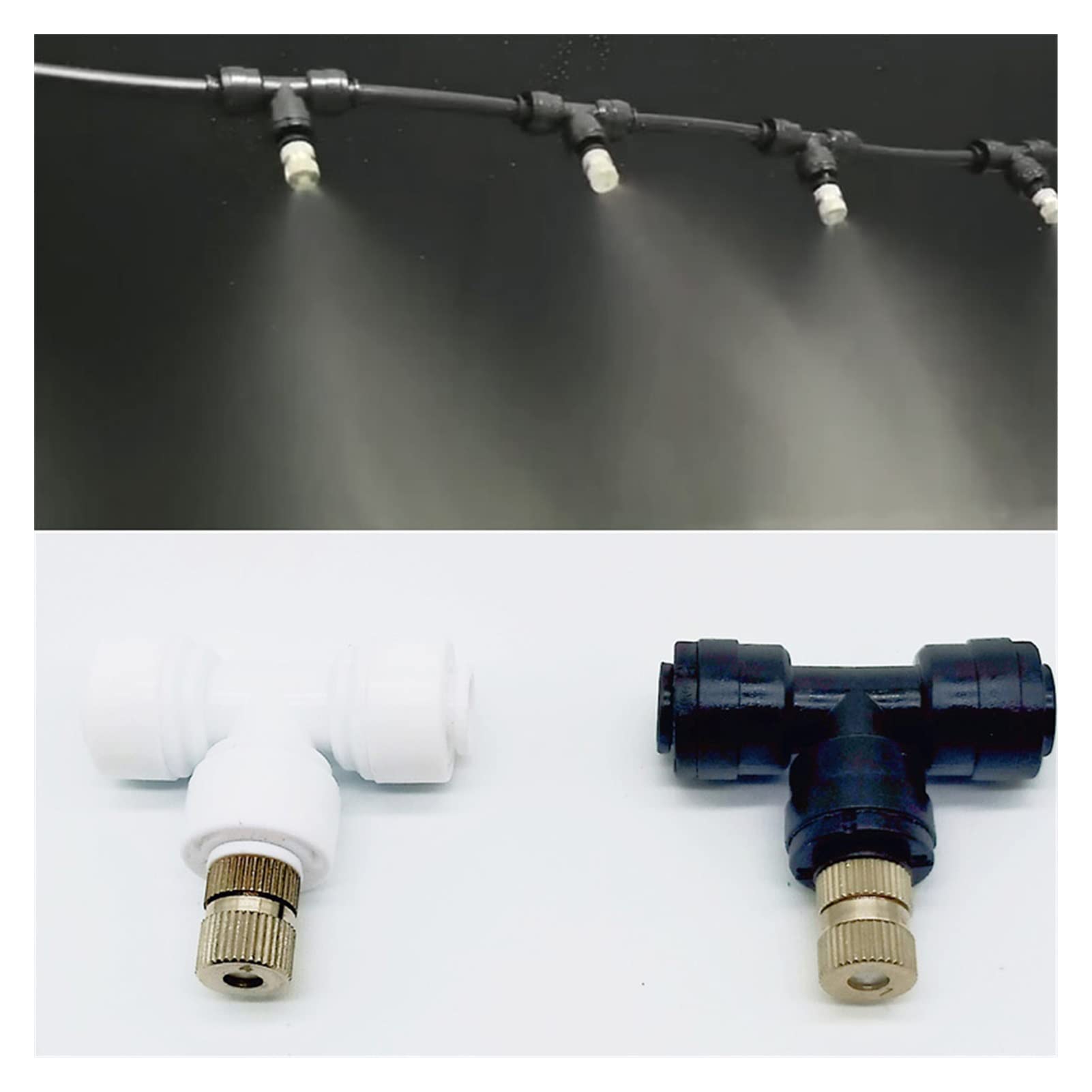 50-Pack 0.2-0.6mm Low Pressure Quick Connect Micro Drip Irrigation Nozzles - Greenhouse & Garden Water Spraying System for Mist Cooling, Hydroponics & Indoor Plant Care (0.6mm)