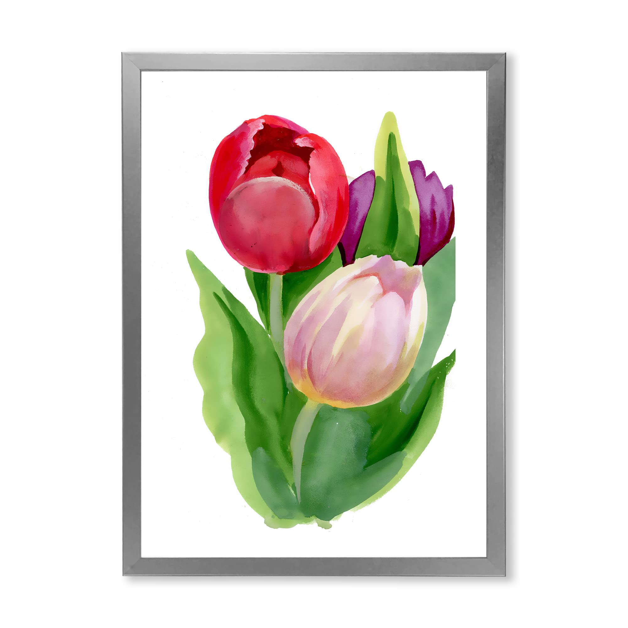 Stunning Tulip Flowers Framed Wall Art - Vintage Floral Home Decor for Living Room, Bedroom & Office