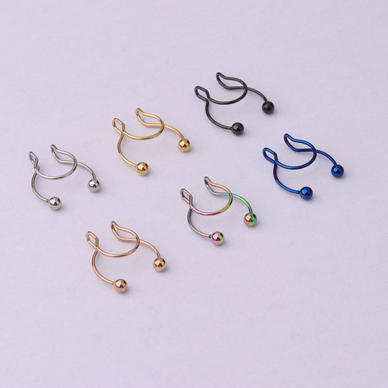 20G Surgical Steel Hypoallergenic No Piercing Nose Ring - Comfortable Fake Nose Hoop for Sensitive Skin | HSPJ348 | Perfect for Work, Parties & Everyday Wear