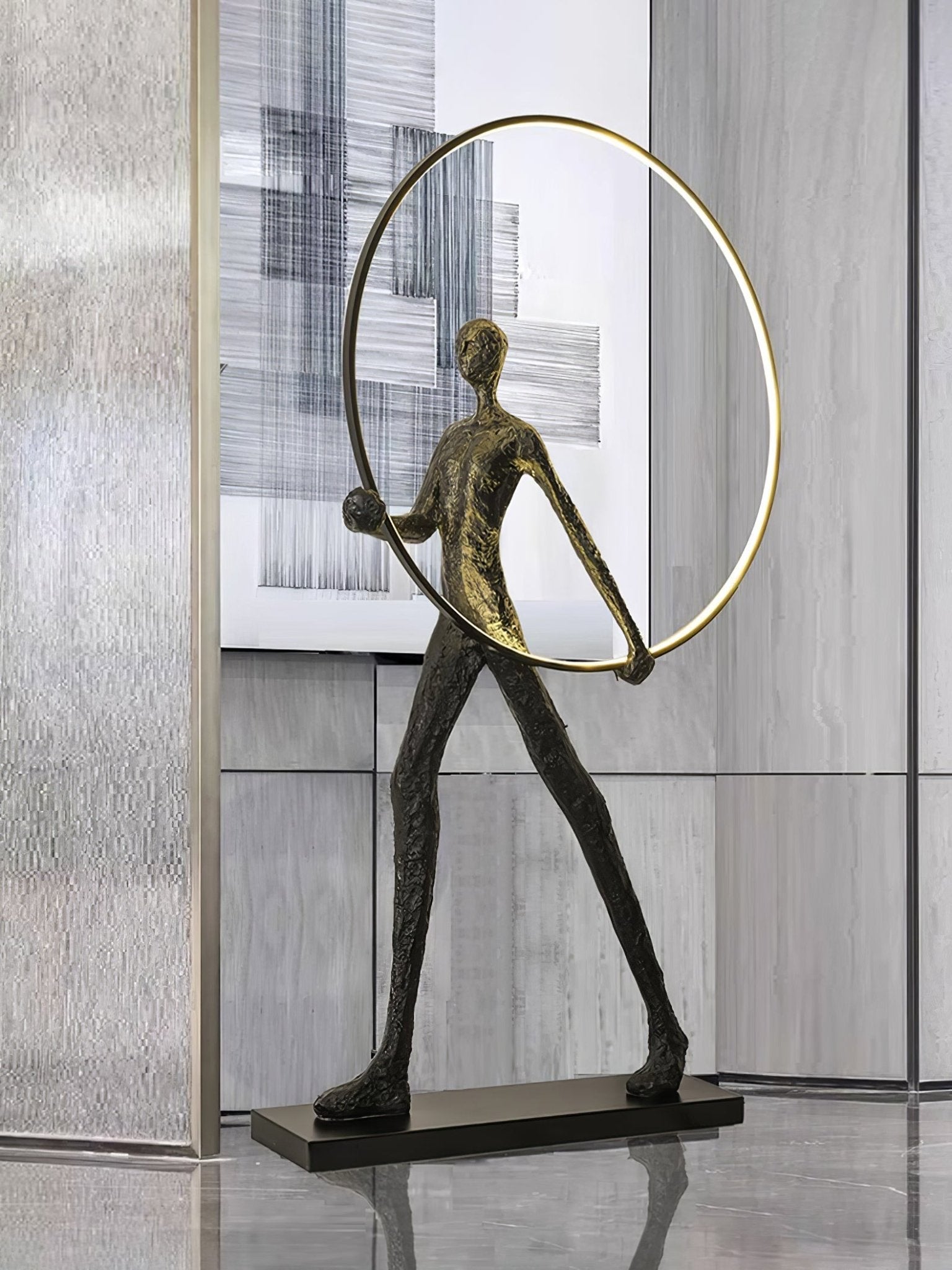 Modern Aeon Sculpture Floor Lamp - Adjustable LED Standing Light for Living Room, Bedroom & Office - Elegant Home Decor & Ambient Lighting