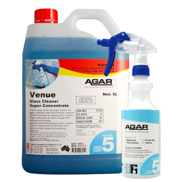 Agar Venue Super Concentrated Glass Cleaner - Streak-Free for Windows, Mirrors & Glass Surfaces - Perfect for Home, Office & Car Cleaning