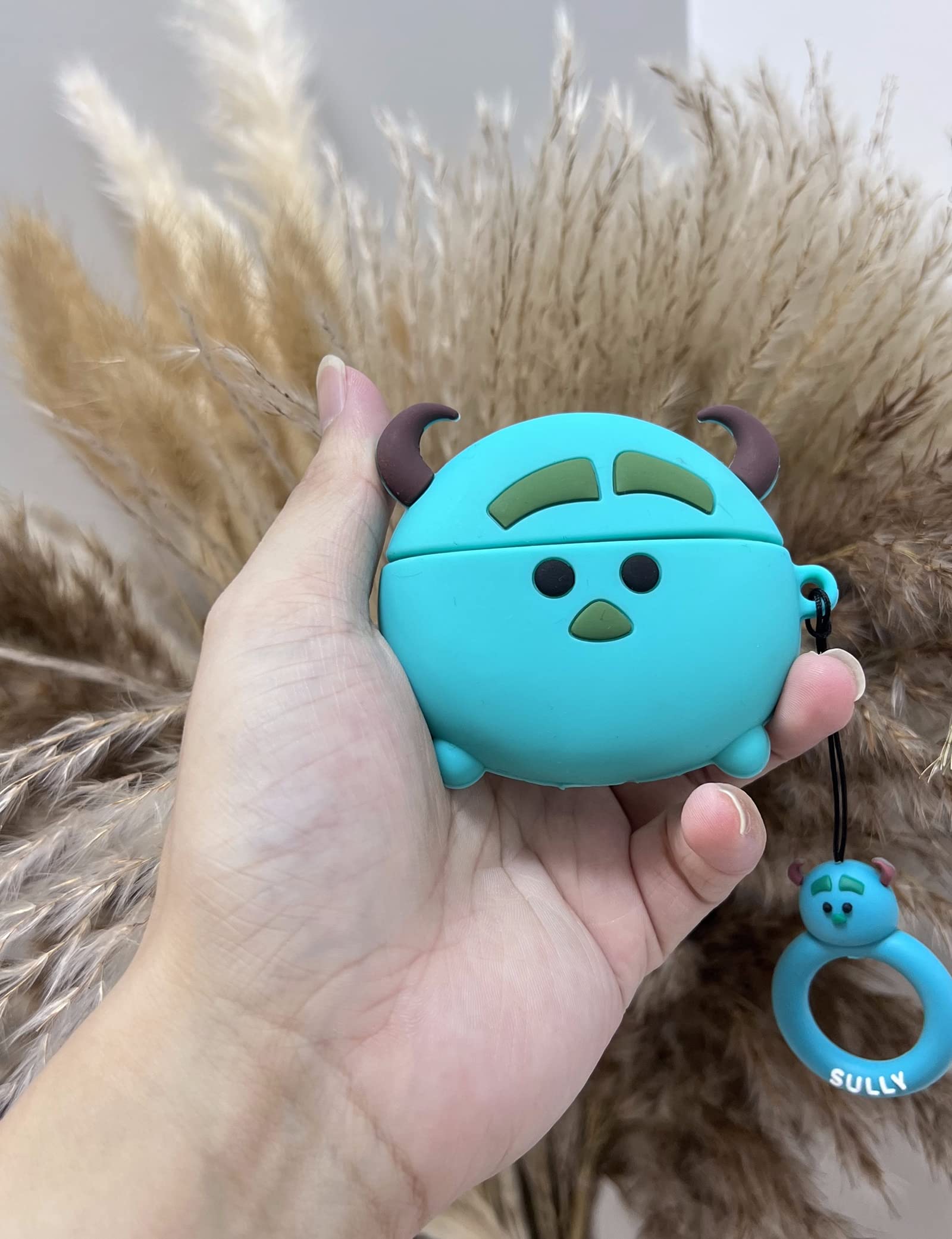 Cute Kawaii 3D Cartoon Monster Silicone Case for Apple AirPods Pro - Shockproof, Anti-Fall Protective Cover (Blue Monster Design) - Perfect for Travel, Gym & Everyday Use