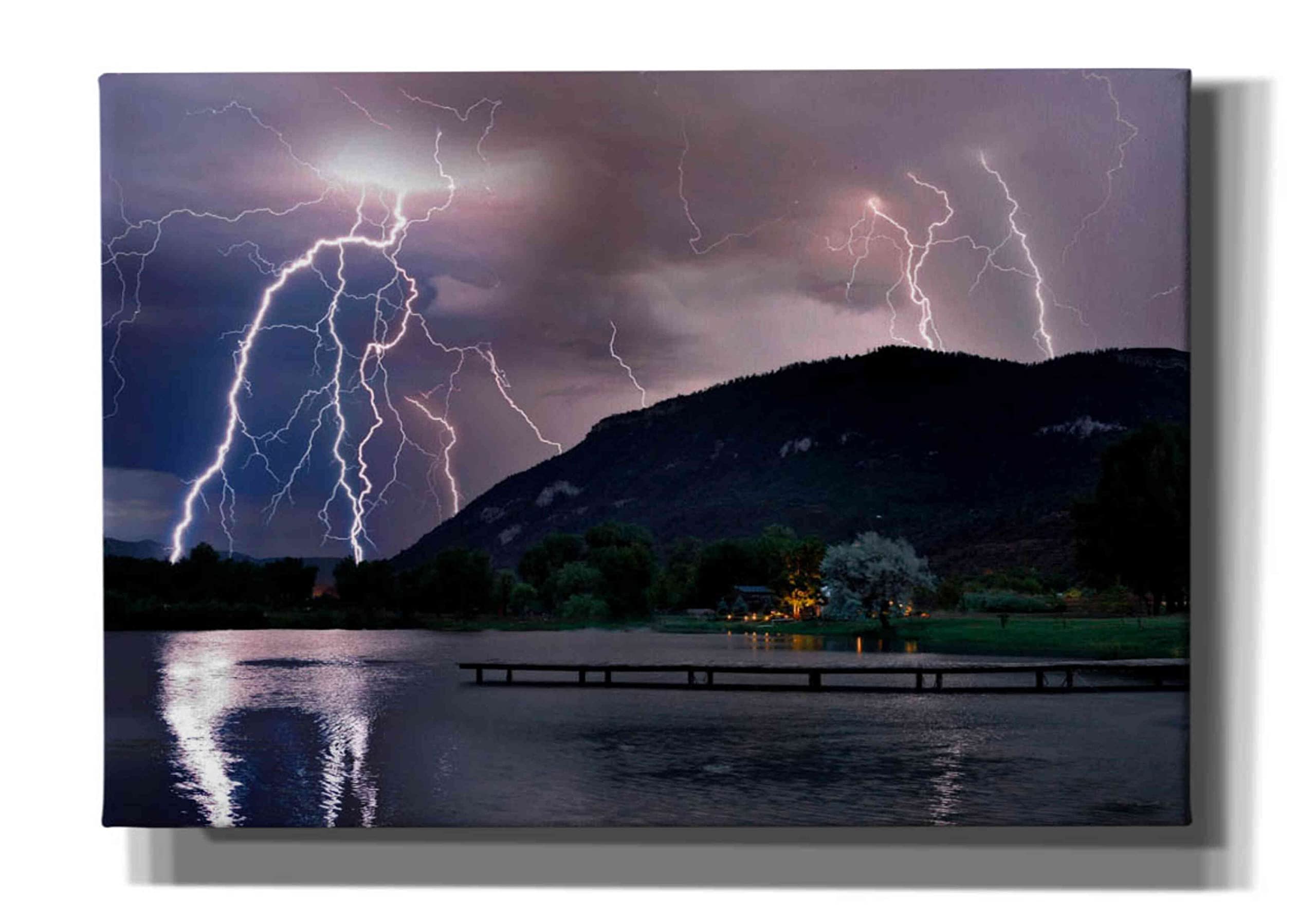 Epic Graffiti 'Lightning Campground' by Mike Jones - Premium Giclee Canvas Wall Art Print 26x18 Inches - Perfect for Living Room, Bedroom & Office Decor