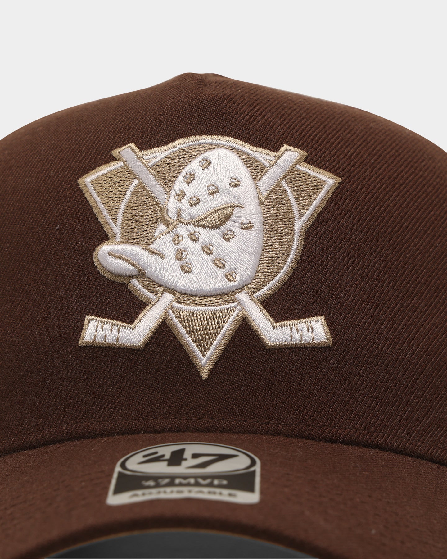 47 Brand Anaheim Ducks Replica 47 MVP DT Snapback Hat - Brown/Khaki Adjustable Baseball Cap for Men & Women - Perfect for Sports Fans, Casual Wear & Outdoor Activities