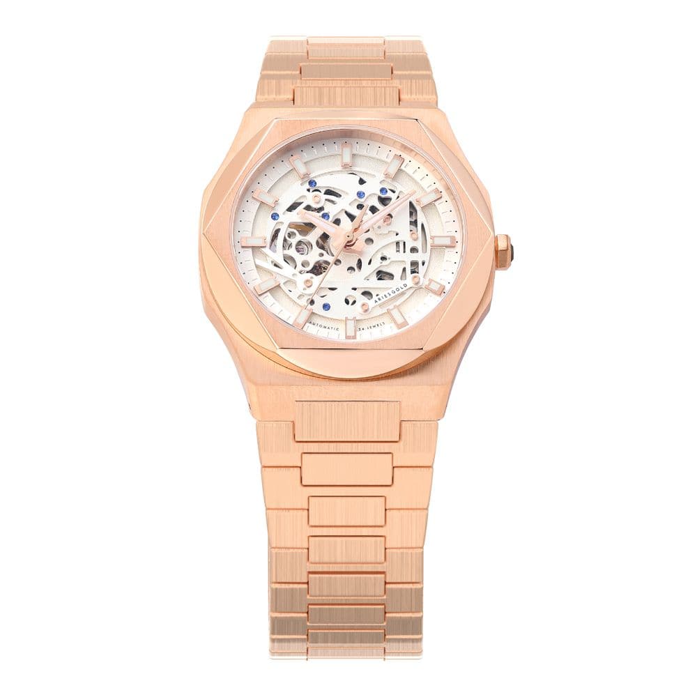 Aries Gold Voltamic Rose Gold Stainless Steel Men's Watch G 9031 RG SRG - Luxury Dress Watch for Business, Formal Events & Gifts