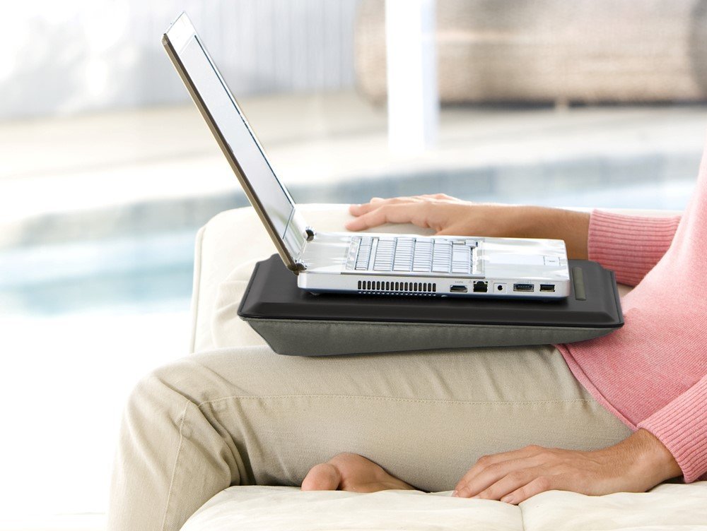 Belkin Notebook Cush Desk Stand - Ergonomic Laptop Riser with Cooling Ventilation, Black/Gray - Perfect for Home Office, Study & Workspace Comfort