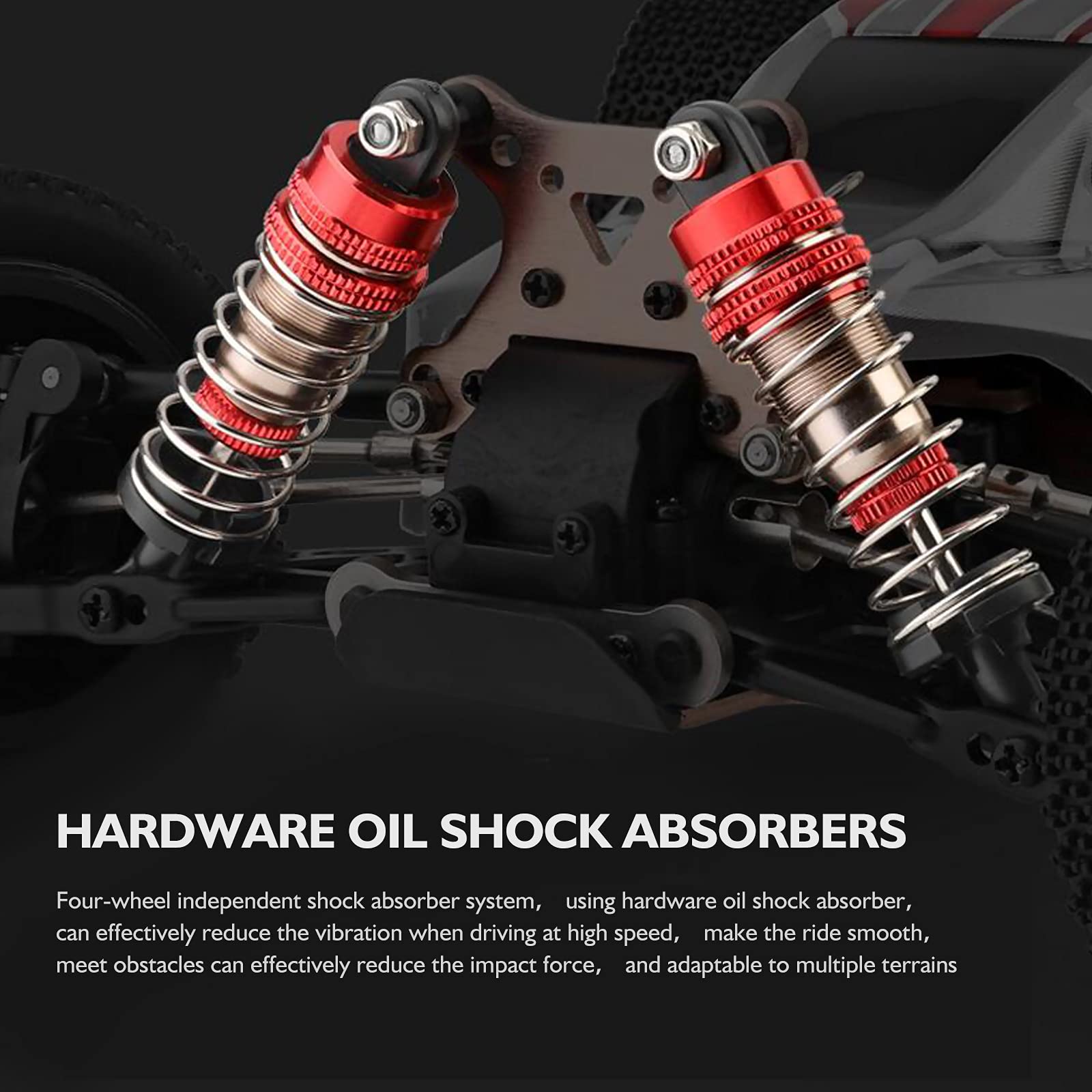 GoolRC WLtoys 144001 1:14 Scale 4WD RC Car - 60km/h High Speed Remote Control Off-Road Buggy with 2.4GHz Radio, RTR Aluminum Alloy Chassis & 550 Motor - Perfect for Adults Racing, Backyard Bashing & Off-Road Adventures (Red)