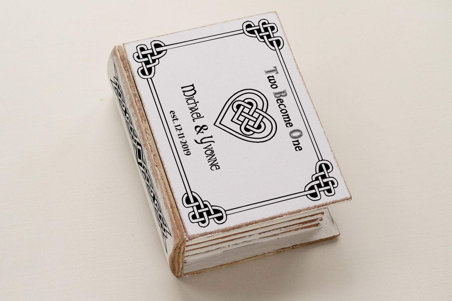 Personalized Celtic Infinity Heart Wedding Ring Box - Custom Engraved Ring Bearer Box for Engagement & Wedding Ceremonies - Perfect for Ring Bearer Pillow, Vows Exchange & Romantic Proposals