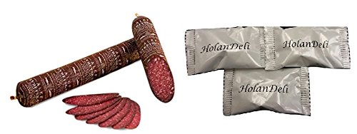 Premium 100% Beef Dry Salami 8oz by HolanDeli - Artisanal Cured Meat Snack with Free Chocolate Mints - Perfect for Charcuterie Boards, Party Platters & Gourmet Gifts