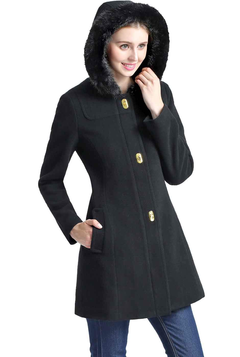 BGSD Women's Lana Wool Blend Hooded Walking Coat - Winter Warm Jacket for Outdoor Activities (Plus Size & Petite Available) | Perfect for Hiking, Travel & Casual Wear