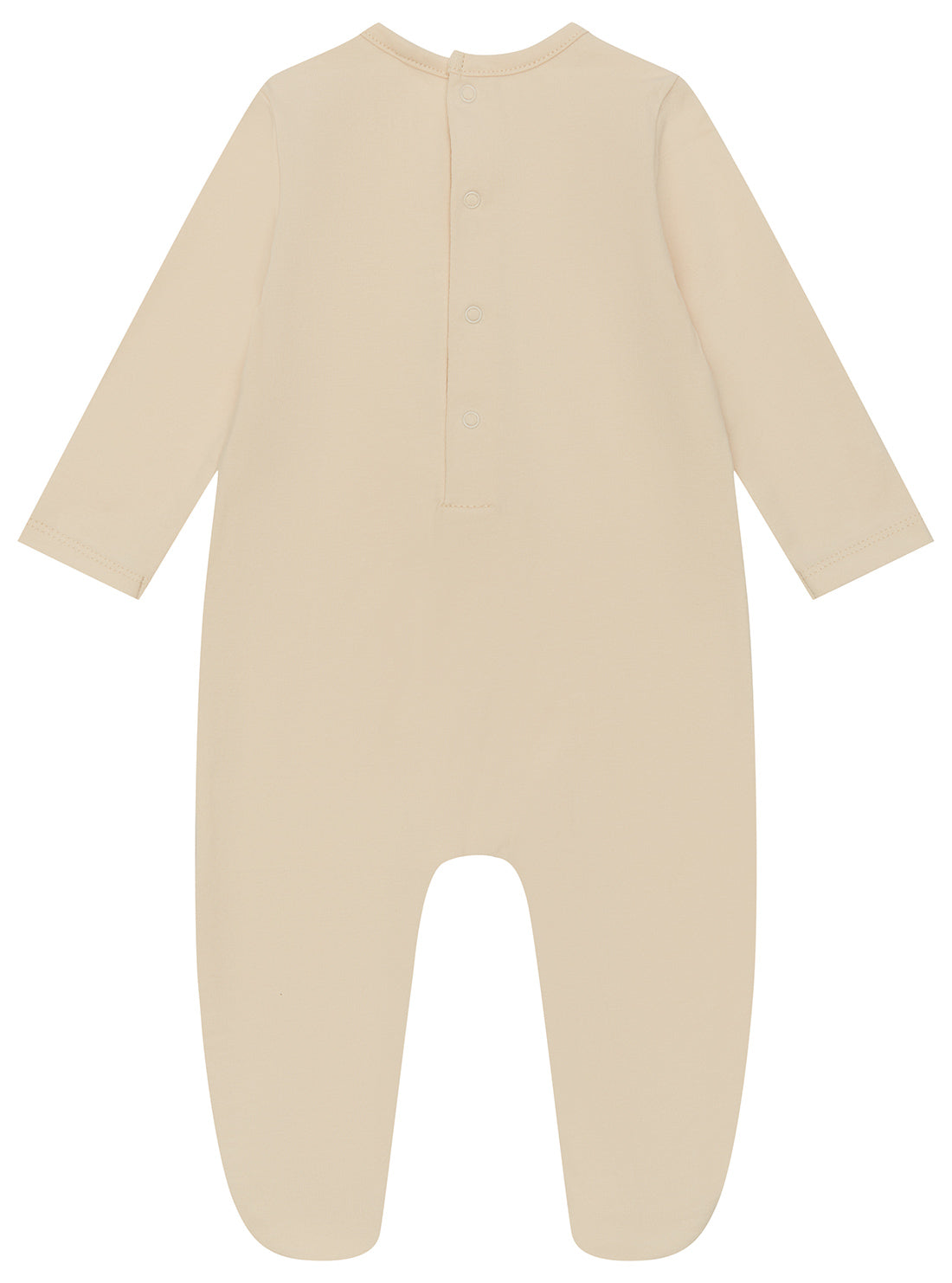 Beige Stretch Jersey Baby Overalls for 0-12 Months - Soft & Comfortable Romper for Infants - Perfect for Playtime, Daycare & Family Outings
