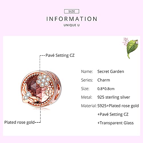 925 Sterling Silver Autumn Rose Pink Crystal & CZ Heart Charm Beads with Birthstone - Compatible with Pandora Bracelets - Perfect for Gifts, Birthdays & Jewelry Making