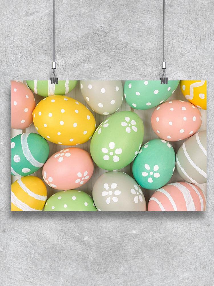 Pastel Easter Eggs Poster - Vibrant Spring Decor for Home, Party, Classroom & Easter Celebrations | Wall Art for Kids & Adults