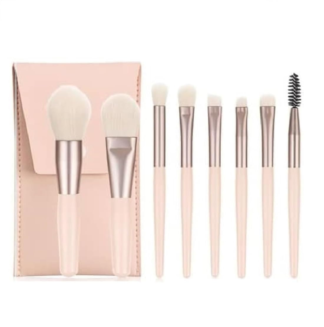 8-Piece Facejewel Makeup Brush Set - Synthetic Bristles, Aluminum Handle for Foundation, Blush & Eyeshadow - Perfect for Professional Makeup Application & Travel Beauty Kit