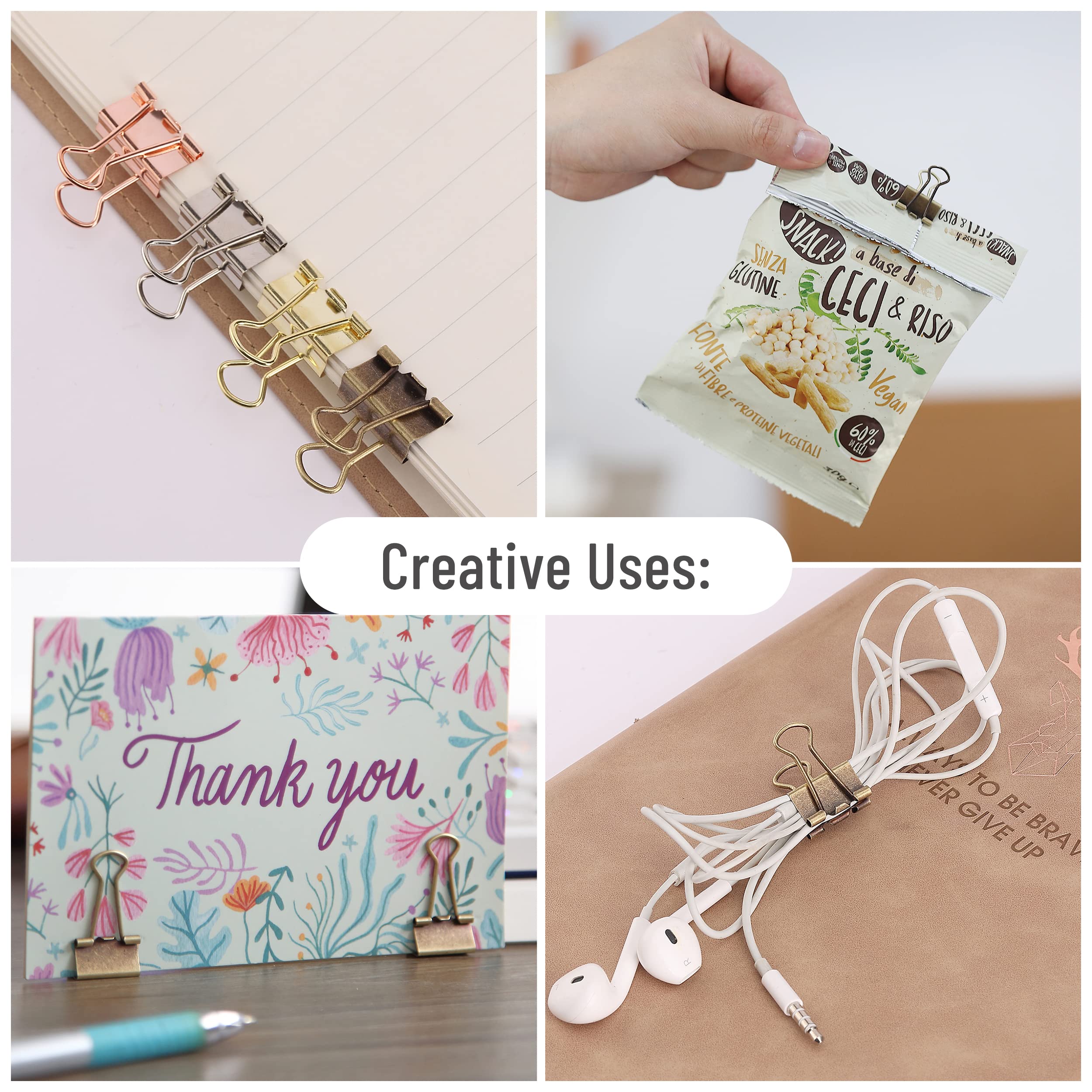 Mr. Pen Small Binder Clips 50-Pack, 0.75 Inch Bronze Mini Paper Clips for Office Documents, School Projects, Crafting & Organizing Papers