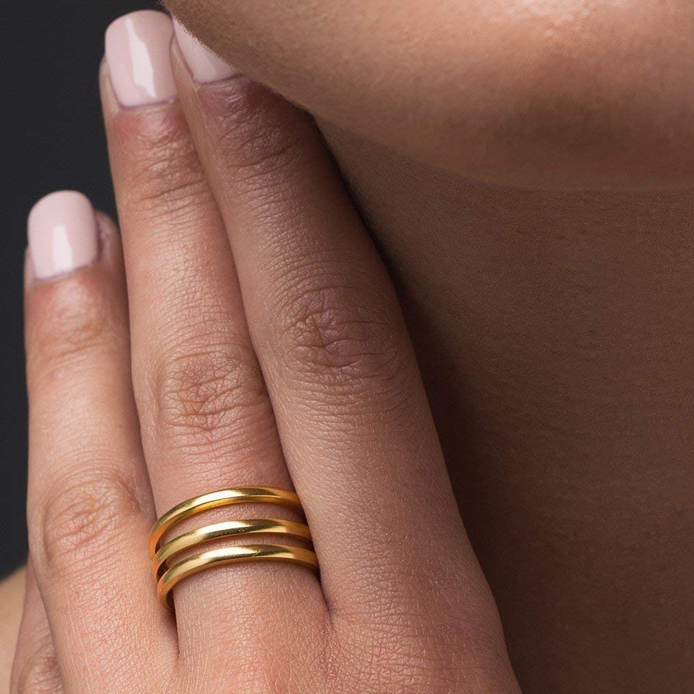 Handmade Stackable Rose Gold Rings - Minimalist Thin Band Rings for Women, Unique Gold Jewelry Gift for Her, Perfect for Layering, Stacking & Everyday Wear