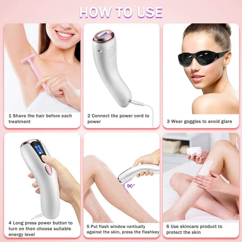 Best Hair Removal Device for Men & Women - Upgraded Epilator for Face, Body & Bikini Line - Painless & Long-Lasting Smooth Skin at Home