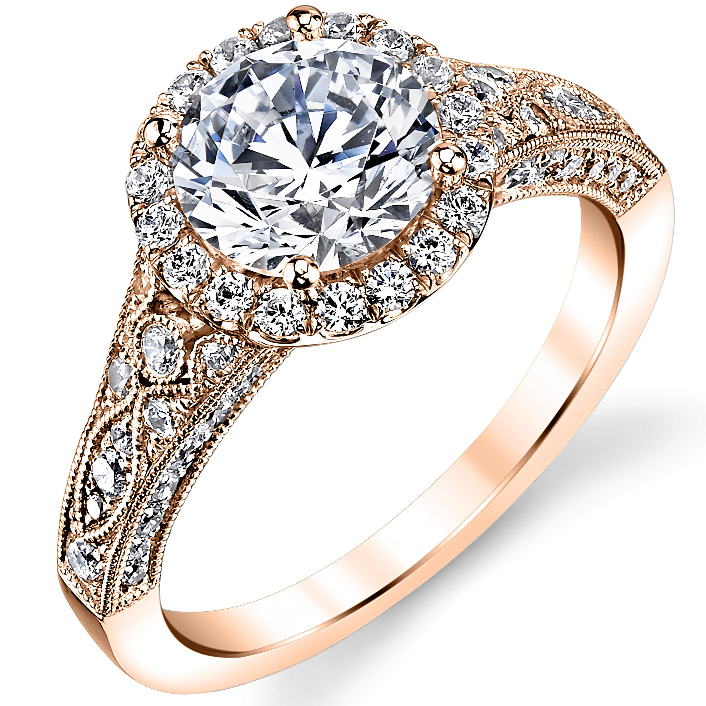 2.26 Carat (CTW) Moissanite Engagement Rings for Women - 10K, 14K, 18K Gold & Platinum Plated Silver - Elegant Wedding, Proposal, Anniversary Jewelry Gift