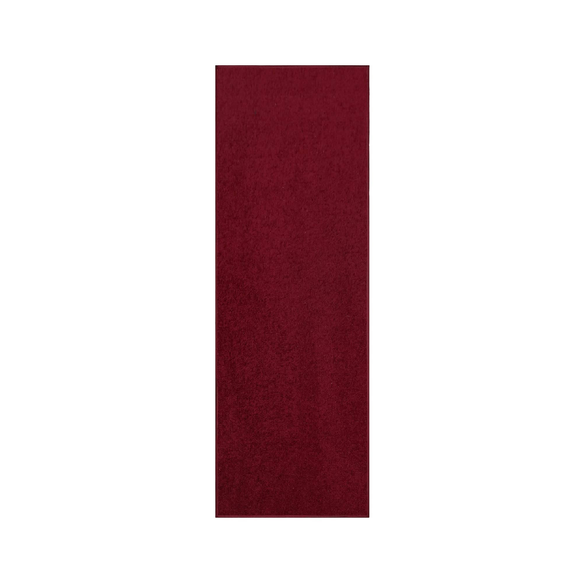 Modern Plush Solid Color Burgundy Runner Rug 3' x 18' - Pet & Kid Friendly Non-Slip Area Rug Made in USA | Perfect for Living Room, Bedroom, Nursery, Wedding & Event Decor