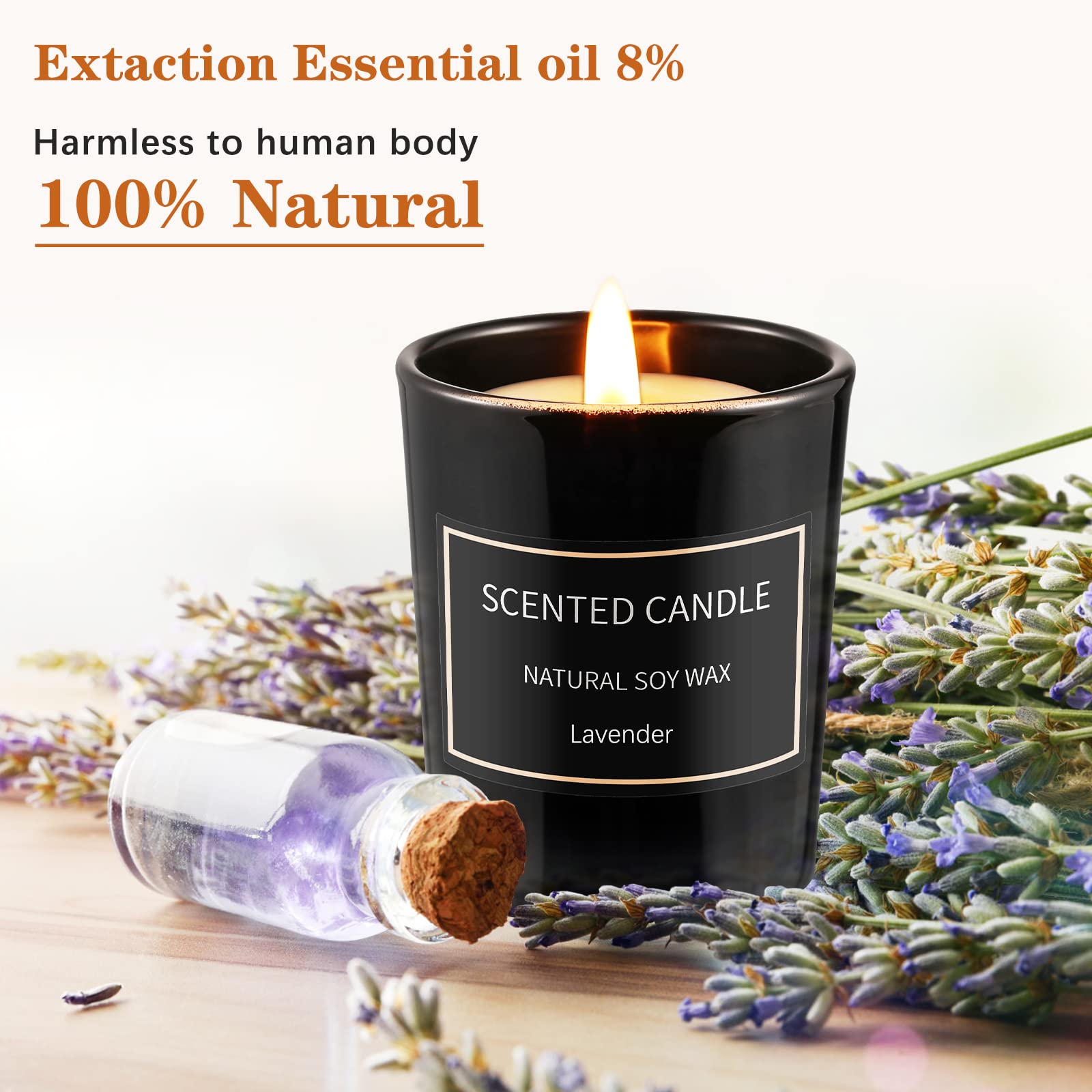 8 Pack Scented Soy Wax Candles - Aromatherapy Gifts for Women, Long-Lasting Jar Candles (3.5oz) - Perfect for Home, Birthday, Mother's Day & Relaxation