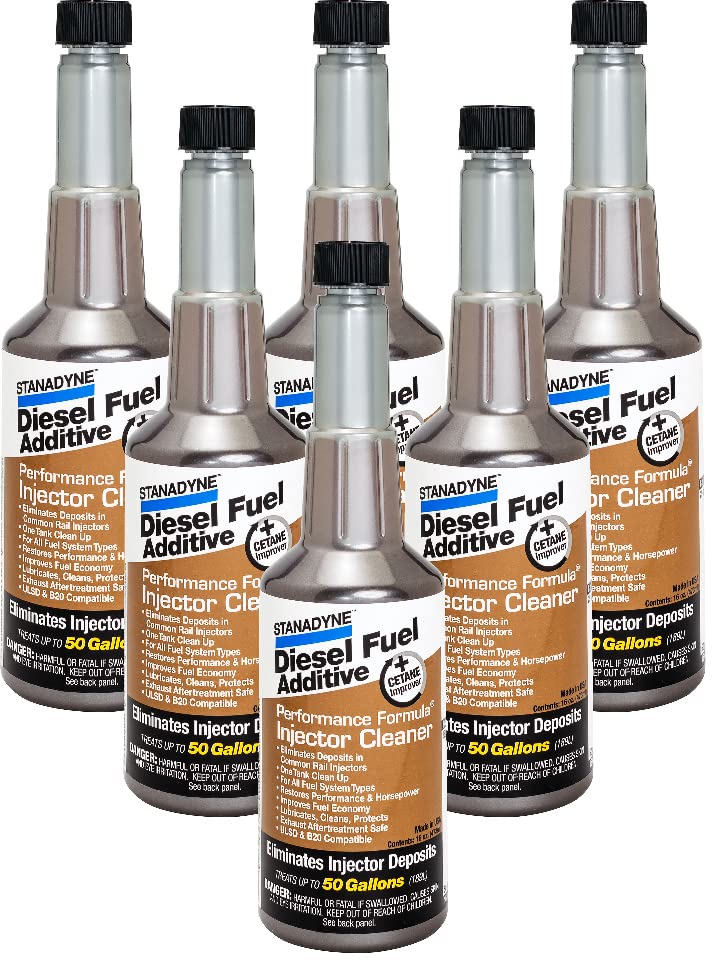 Stanadyne Performance Formula Diesel Injector Cleaner - 6 Pack (16oz Bottles) | Improves Fuel Efficiency & Engine Performance | Ideal for Diesel Trucks, Heavy Equipment & Marine Engines