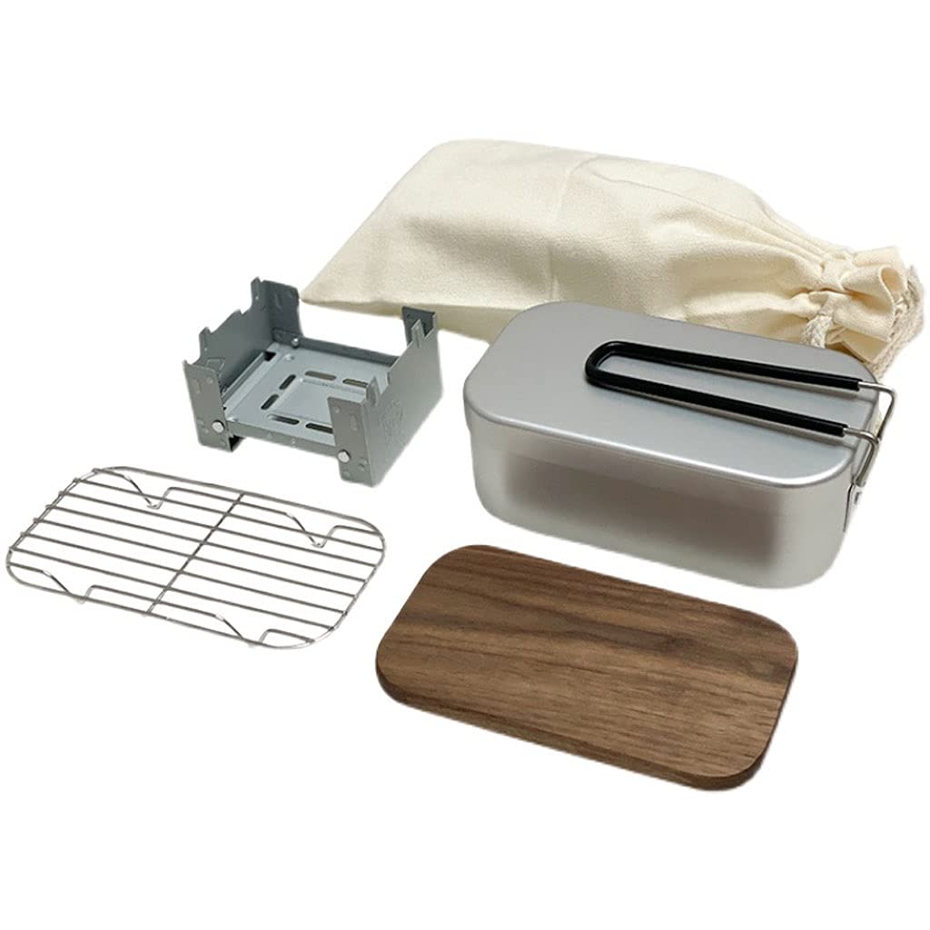 Lightweight 1000ML Aluminum Camping Cookware Set - Portable Cooker Kit for Outdoor Camping, Hiking & Picnics | Compact Lunch Box & Essential Camping Equipment for Backpacking Adventures