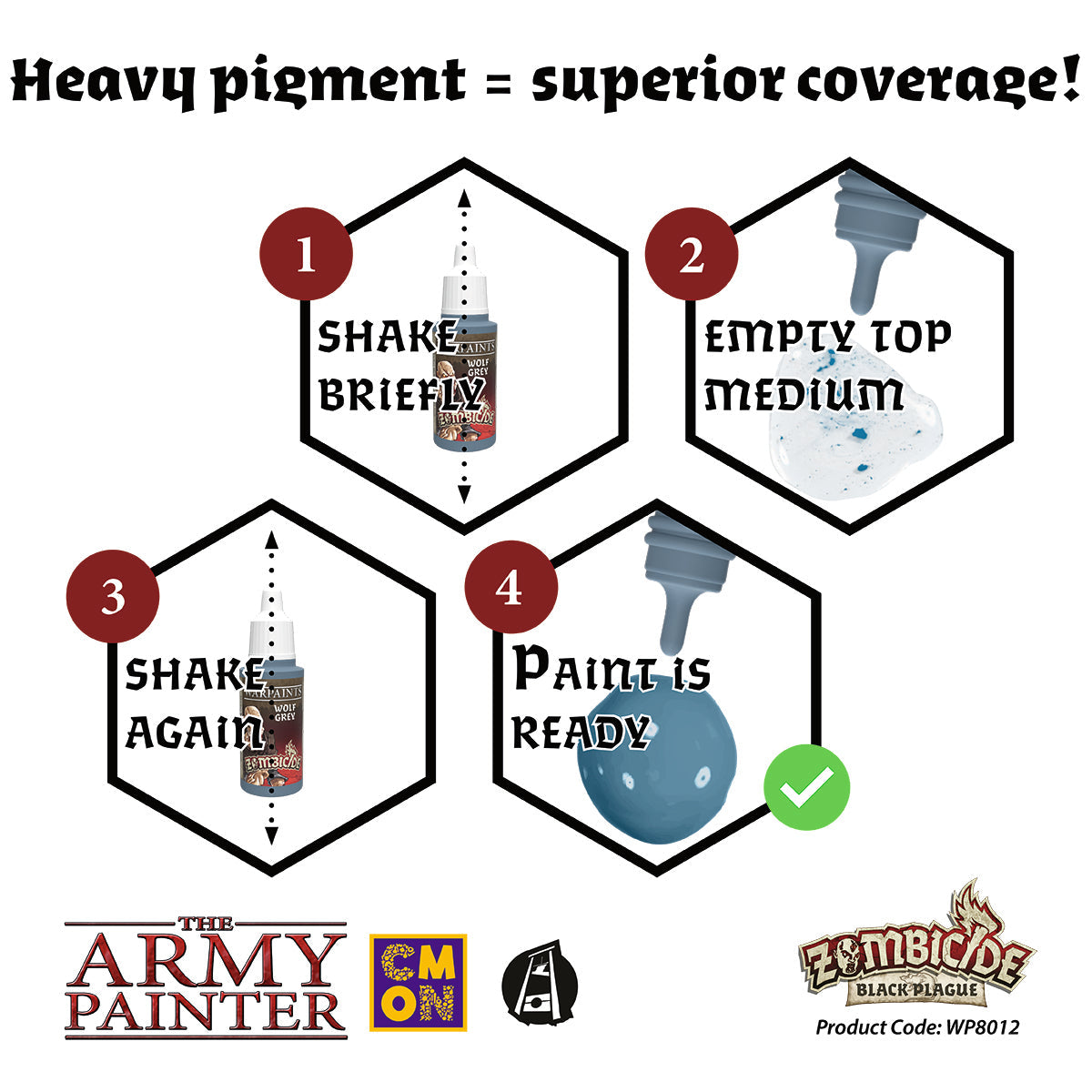 Zombicide Black Plague Miniature Paint Set - Premium Acrylic Paints for Board Game Miniatures - Perfect for Zombie Apocalypse Gaming & Tabletop RPG Scenes
