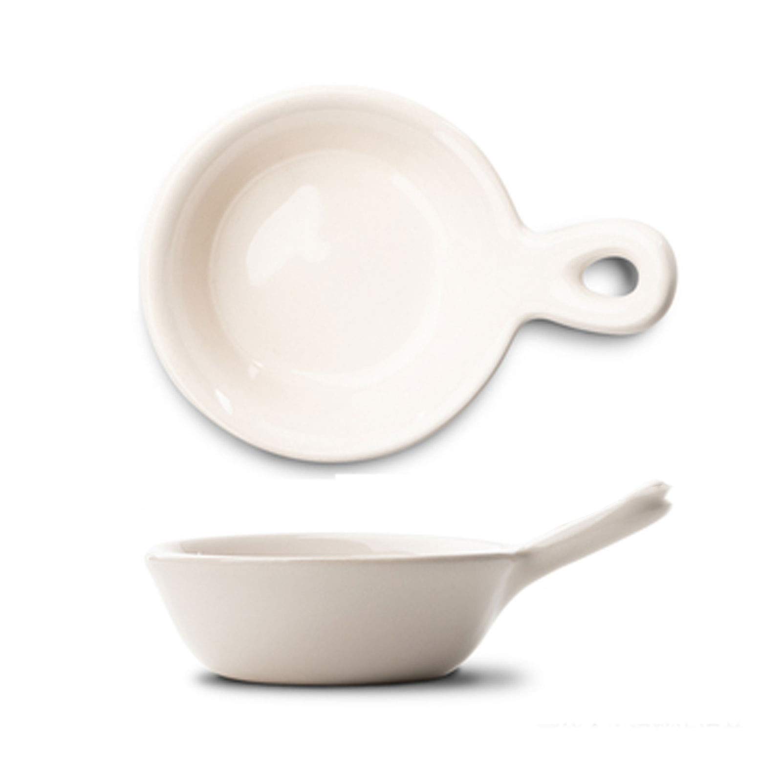 20-Piece White Porcelain Snack Dish Tray Set with Handles - Multipurpose Dipping Bowls, Soy Sauce Dishes & Appetizer Plates for Sushi, Chips, Nuts & Party Serving (Ceramic)