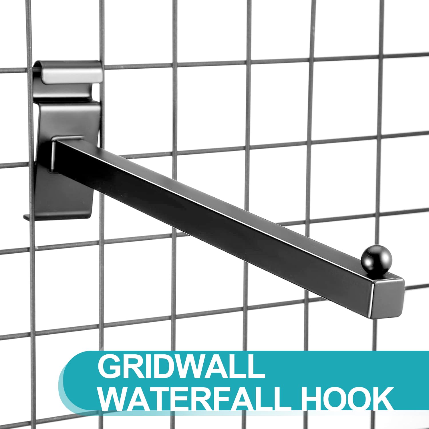 10 Pack Black Straight Arm Faceout Gridwall Hooks - 15.75 Inch Heavy Duty Wire Grid Wall Hangers for Retail Display & Store Organization - Perfect for Clothing, Jewelry, and Accessory Displays