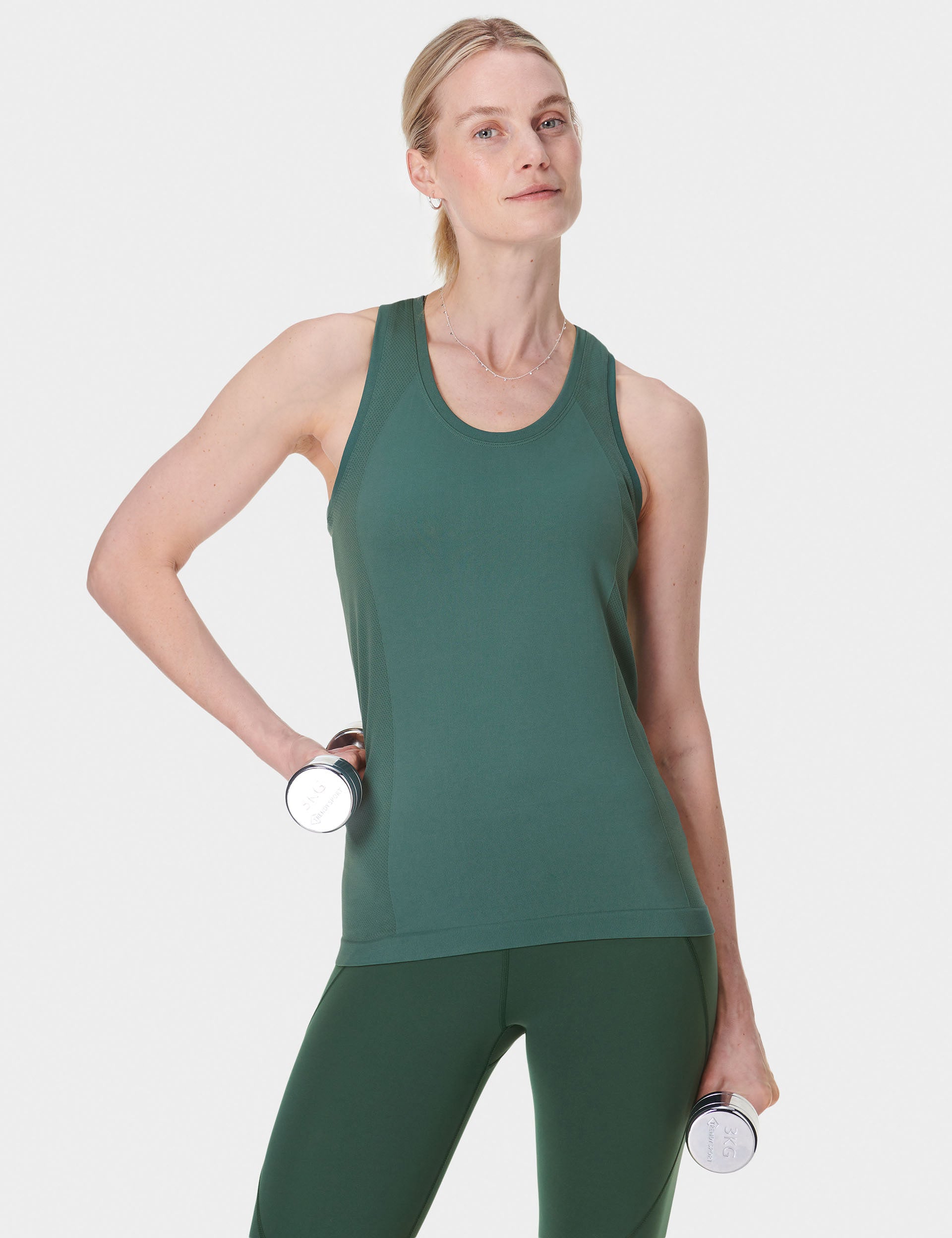 Athlete Seamless Gym Vest - Breathable Workout Tank Top for Men & Women | Glade Green | Perfect for Gym, Running & Yoga Training