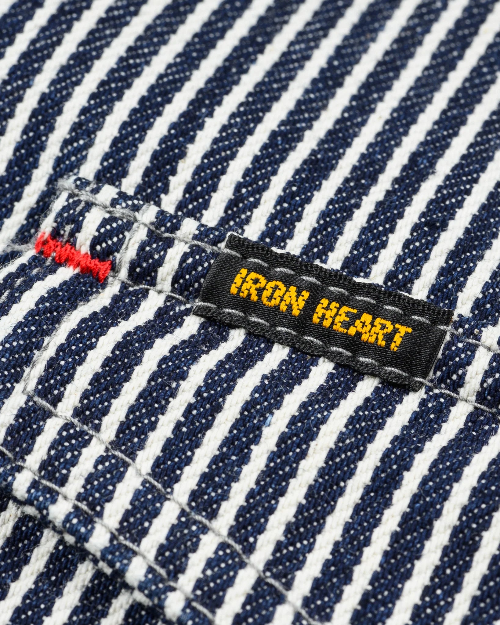 Iron Heart IHSH-07 Indigo 12oz Hickory Stripe Western Shirt - Durable Denim Workwear for Cowboy Style & Outdoor Adventures