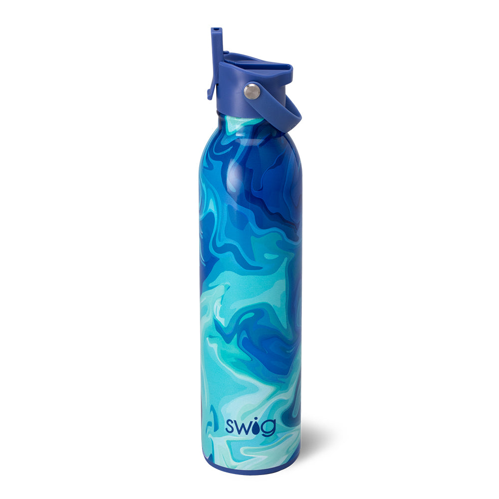 Blue Lagoon Insulated Flip & Sip Water Bottle 26oz - Leakproof Stainless Steel Tumbler for Hot & Cold Drinks - Perfect for Gym, Hiking, Office & Travel