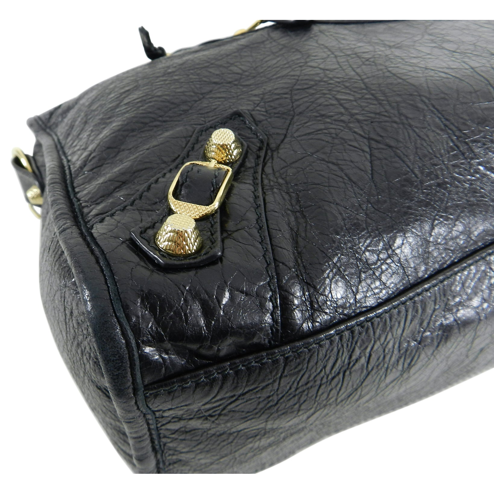 Balenciaga Black City Gold Hardware Motorcycle Bag - Luxury Designer Handbag for Women, Perfect for Daily Use, Travel & Night Out