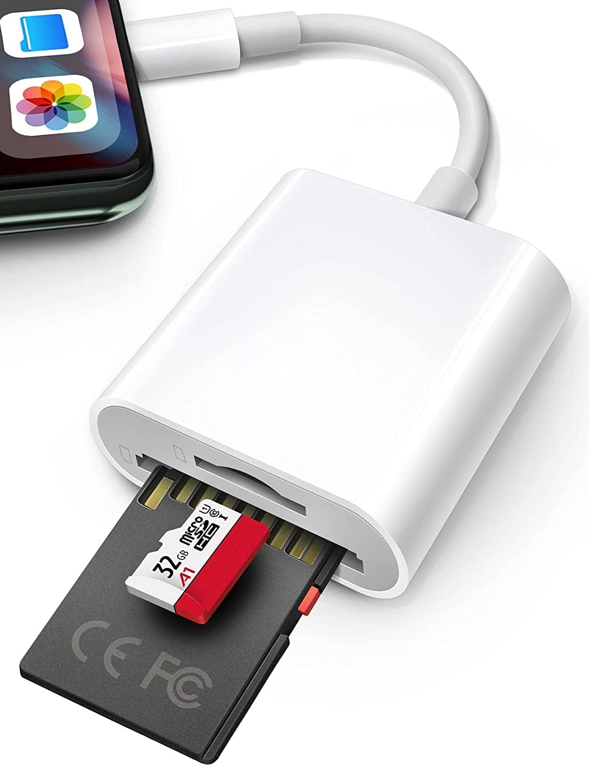 RTS Dual Slot SD/TF Card Reader for iPhone & iPad - Portable Memory Card Adapter for Cameras, Trail Cameras & Devices - No App Required - Perfect for Travel, Photography & File Transfer