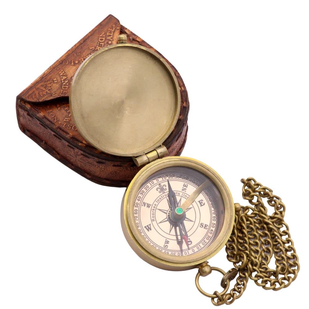 Personalized Solid Brass Compass Engraved with Custom Message - Unique Graduation, Birthday & Father-Son Gifts for Men - Perfect for Outdoor Adventures, Travel & Sentimental Keepsakes