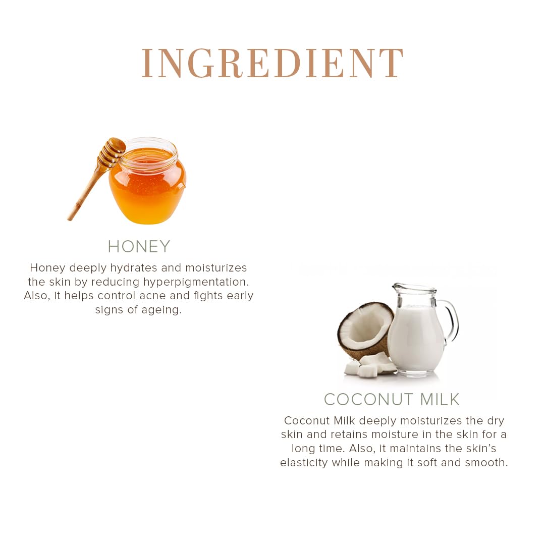 Khadi Natural Herbal Coconut Milk & Honey Soap for Glowing Skin - Long Lasting Hydration, All Skin Types - 5x125g (Pack of 5) | Perfect for Daily Skincare Routine, Spa Day & Gift Sets