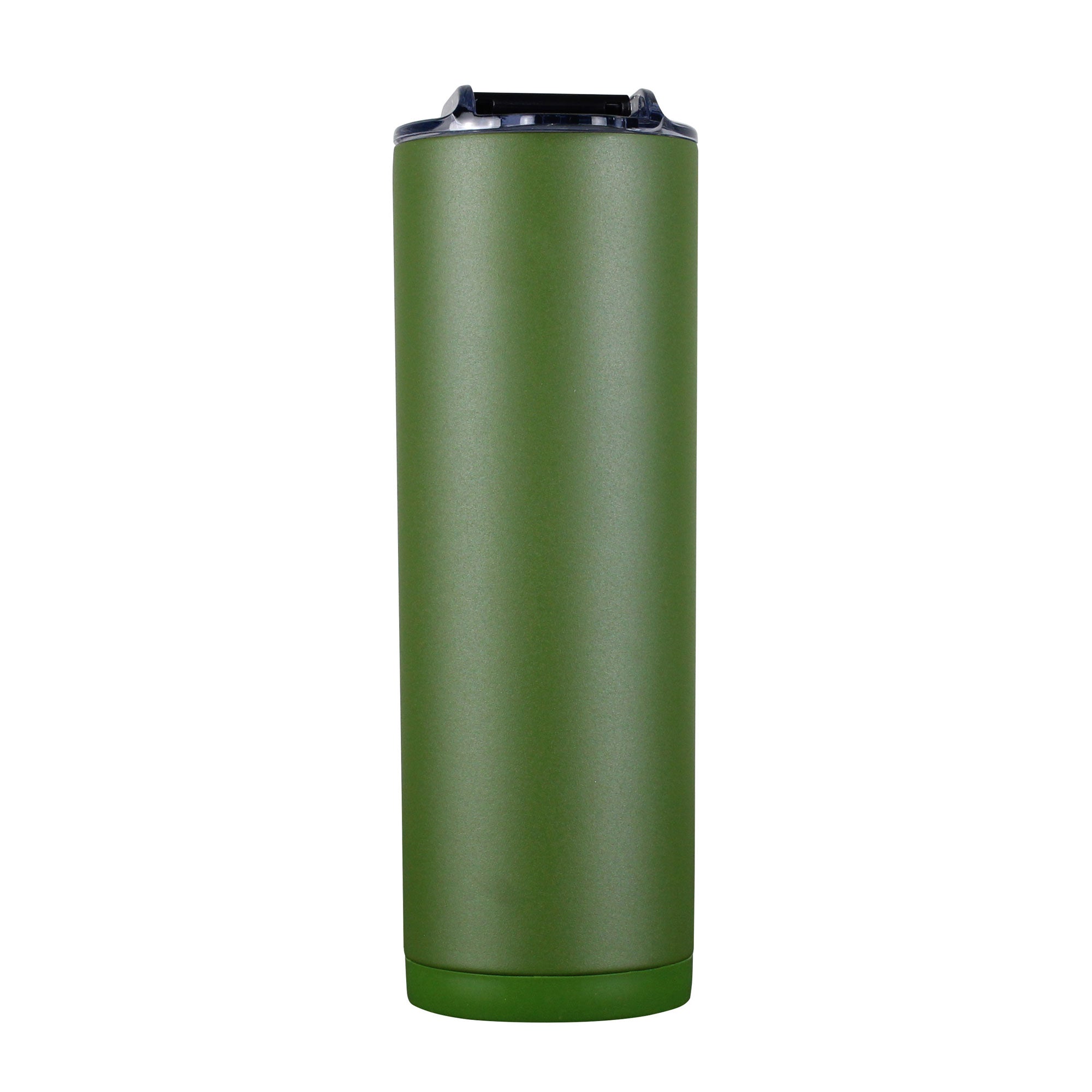 20oz Skinny Tumbler with Lid & Straw - Insulated Stainless Steel Green Tumbler Cup for Hot & Cold Drinks - Perfect for Office, Gym, Travel & Outdoor Activities