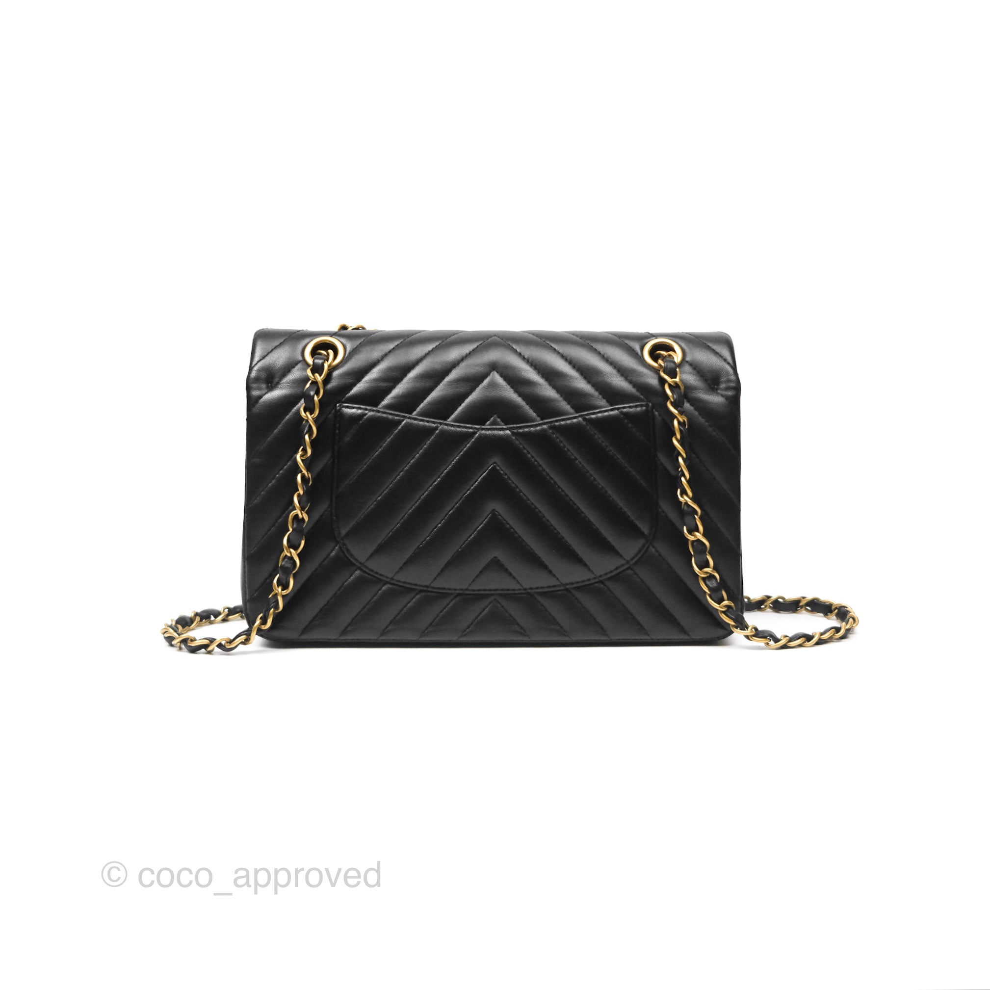 Chanel Classic M/L Medium Flap Chevron Black Lambskin Gold Hardware Bag - Luxury Designer Handbag for Women, Perfect for Evening Events & Special Occasions