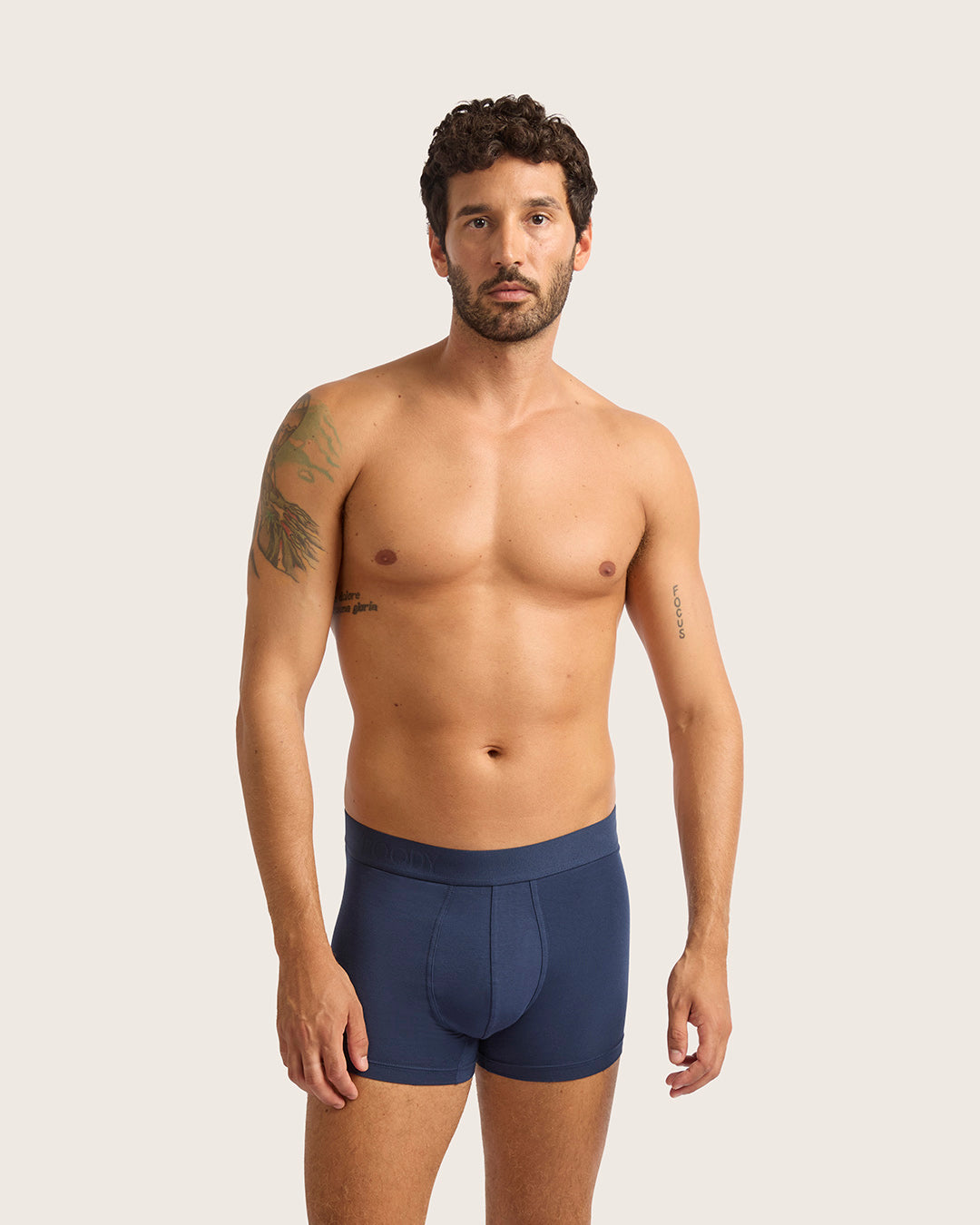 Premium Men's Boxer Briefs - Soft Breathable Cotton Underwear for Everyday Comfort - Navy Blue - Ideal for Workout, Lounge & Daily Wear