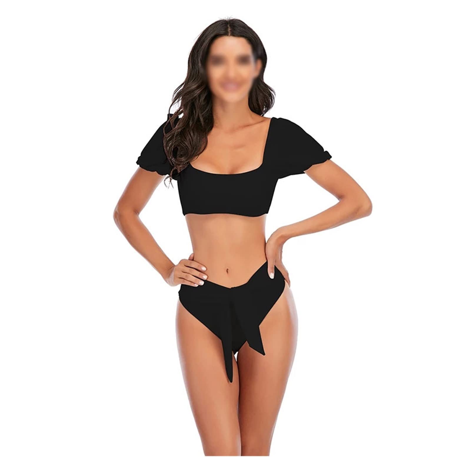 High Waist Push Up Bikini Set - Sexy Women's Two Piece Swimwear with Bowknot Detail | Perfect for Beach Vacation, Pool Party & Summer Getaways (Color: A, Size: S)