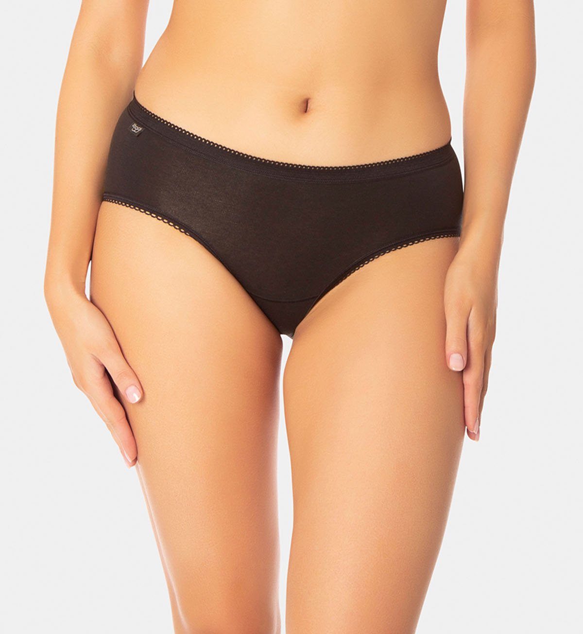 SLOGGI Midi 2-Pack Women's Comfortable Cotton Underwear - Perfect for Everyday Wear, Lounge & Sleep