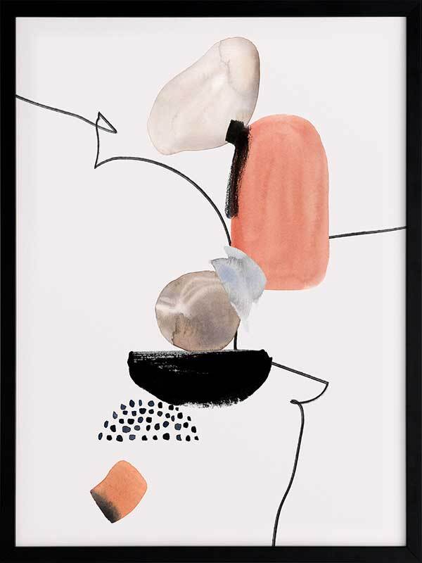 Down the Line II Framed Art Print - Modern Wall Decor for Living Room, Bedroom & Office - Ready to Hang Canvas Painting for Home & Office Decoration