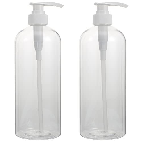 FRCOLOR 6 Pack Refillable Shampoo Bottles with Pumps - BPA Free Travel Bottles for Shampoo, Conditioner & Liquid Soap - Perfect for Home, Gym & Travel Accessories