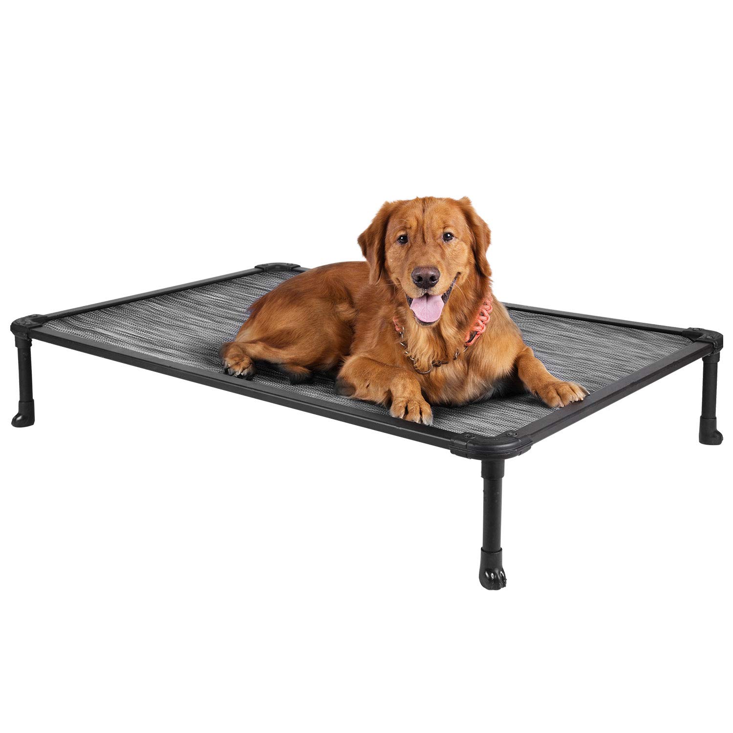 Veehoo Chew Proof Elevated Dog Bed - Cooling Pet Cot with Durable Mesh - Indoor/Outdoor Use for Large Dogs