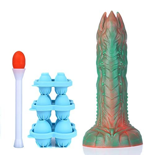 6.7 Inch Realistic Silicone Dildo with Strong Suction Cup - Nothosaur Audrey II Ovipositor Egg-Laying Sex Toy for Anal Play & Fantasy Roleplay | Perfect for BDSM, Adult Collection & Sensory Exploration