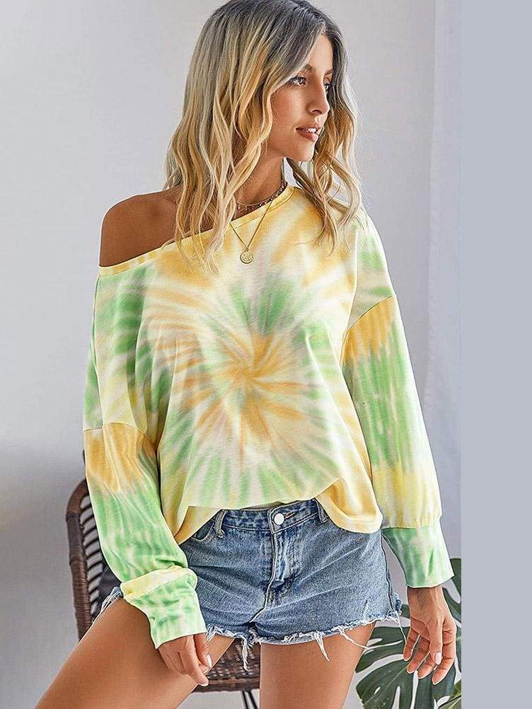 Lovevop Crew Neck Tie Dye Fashion Long Sleeve T-Shirt for Men & Women | Trendy Hippie Style Casual Wear | Perfect for Festivals, Concerts & Everyday Outfits
